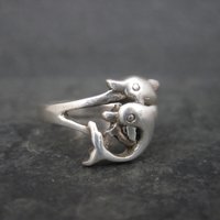 Vintage Sterling Dolphin Ring Size 6