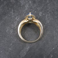 Vintage Vermeil Sterling Topaz Halo Ring Size 7