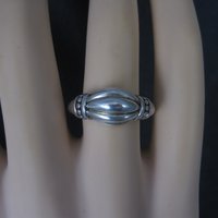 Vintage Sterling Ribbed Dome Ring Size 8
