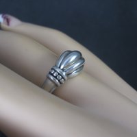 Vintage Sterling Ribbed Dome Ring Size 8