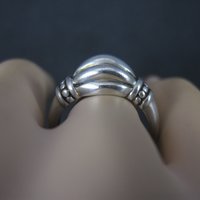 Vintage Sterling Ribbed Dome Ring Size 8