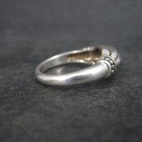 Vintage Sterling Ribbed Dome Ring Size 8