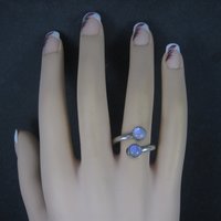 Estate Sterling Purple Dichroic Glass Ring Size 10