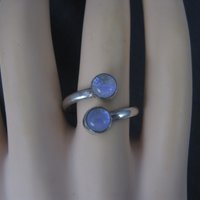 Estate Sterling Purple Dichroic Glass Ring Size 10