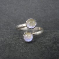 Estate Sterling Purple Dichroic Glass Ring Size 10