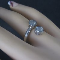 Estate Sterling Purple Dichroic Glass Ring Size 10