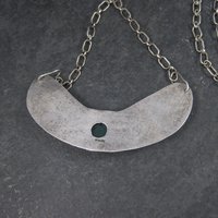 Vintage Sterling Chrysoprase Deer Antler Necklace 27 Inches