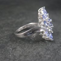 Sterling Purple Cubic Zirconia Cluster Ring Size 8