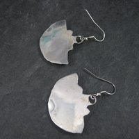 Vintage Southwestern Style Faux Turquoise Fan Earrings