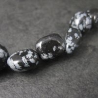 Snowflake Obsidian Nugget Bead Strand