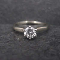 Vintage 18K .33 Carat Diamond Engagement Ring Size 4