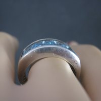 Sterling 5 Carat Blue Topaz Ring Size 7