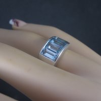 Sterling 5 Carat Blue Topaz Ring Size 7