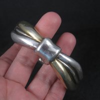 Vintage Sterling Electroform Bangle Bracelet 7.5 Inches LeBitski