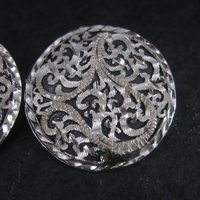 Large Langers Black Hills Silver Diamond Cut Earrings New Old Stock