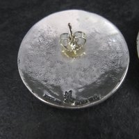 Large Langers Black Hills Silver Diamond Cut Earrings New Old Stock
