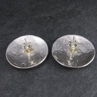 Large Langers Black Hills Silver Diamond Cut Earrings New Old Stock