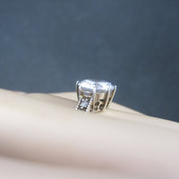 90s Sterling Cubic Zirconia Engagement Style Ring Size 7