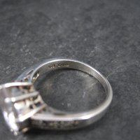 90s Sterling Cubic Zirconia Engagement Style Ring Size 7
