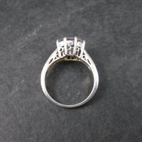 90s Sterling Cubic Zirconia Engagement Style Ring Size 7