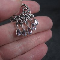 Vintage Sterling Filigree Amethyst Pendant