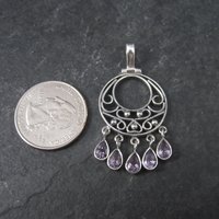 Vintage Sterling Filigree Amethyst Pendant