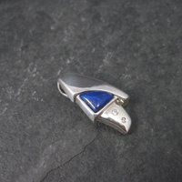 Sterling Lapis Lazuli Cz Pendant