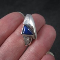 Sterling Lapis Lazuli Cz Pendant