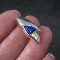 Sterling Lapis Lazuli Cz Pendant