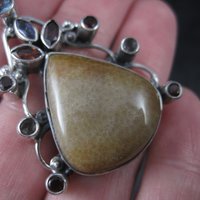 Large Jasper Garnet Topaz Pendant