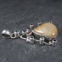 Large Jasper Garnet Topaz Pendant