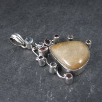Large Jasper Garnet Topaz Pendant