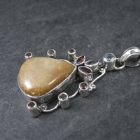 Large Jasper Garnet Topaz Pendant