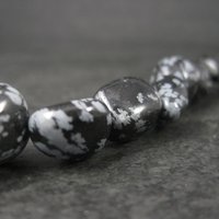 Snowflake Obsidian Nugget Bead Strand