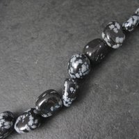 Snowflake Obsidian Nugget Bead Strand