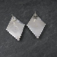 Large Sterling Onyx Earrings