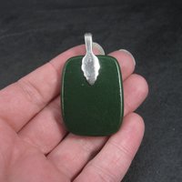 Large Blue Green Art Glass Pendant