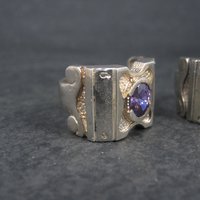 Lot of 2 Large Gemstone Rings Semimounts for Repair