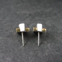 Southwestern Sterling Gold Filled Raised Inlay Earrings