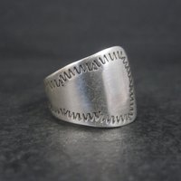 Vintage Southwestern Sterling Spoon Ring Size 11