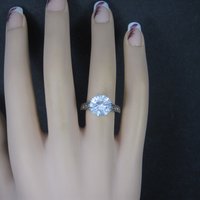 90s Sterling Cubic Zirconia Engagement Style Ring Size 7