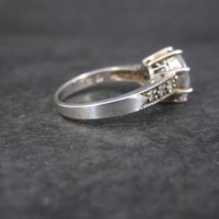 90s Sterling Cubic Zirconia Engagement Style Ring Size 7