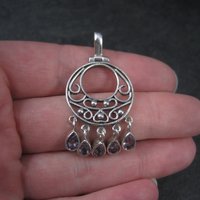 Vintage Sterling Filigree Amethyst Pendant