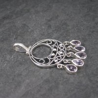 Vintage Sterling Filigree Amethyst Pendant