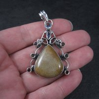 Large Jasper Garnet Topaz Pendant