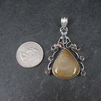 Large Jasper Garnet Topaz Pendant