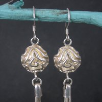 Long Sterling Rose Chain Earrings
