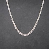 Graduated Italian Sterling Twisted Rope Chain 18 Inches