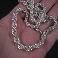 Graduated Italian Sterling Twisted Rope Chain 18 Inches