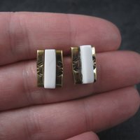 Southwestern Sterling Gold Filled Raised Inlay Earrings